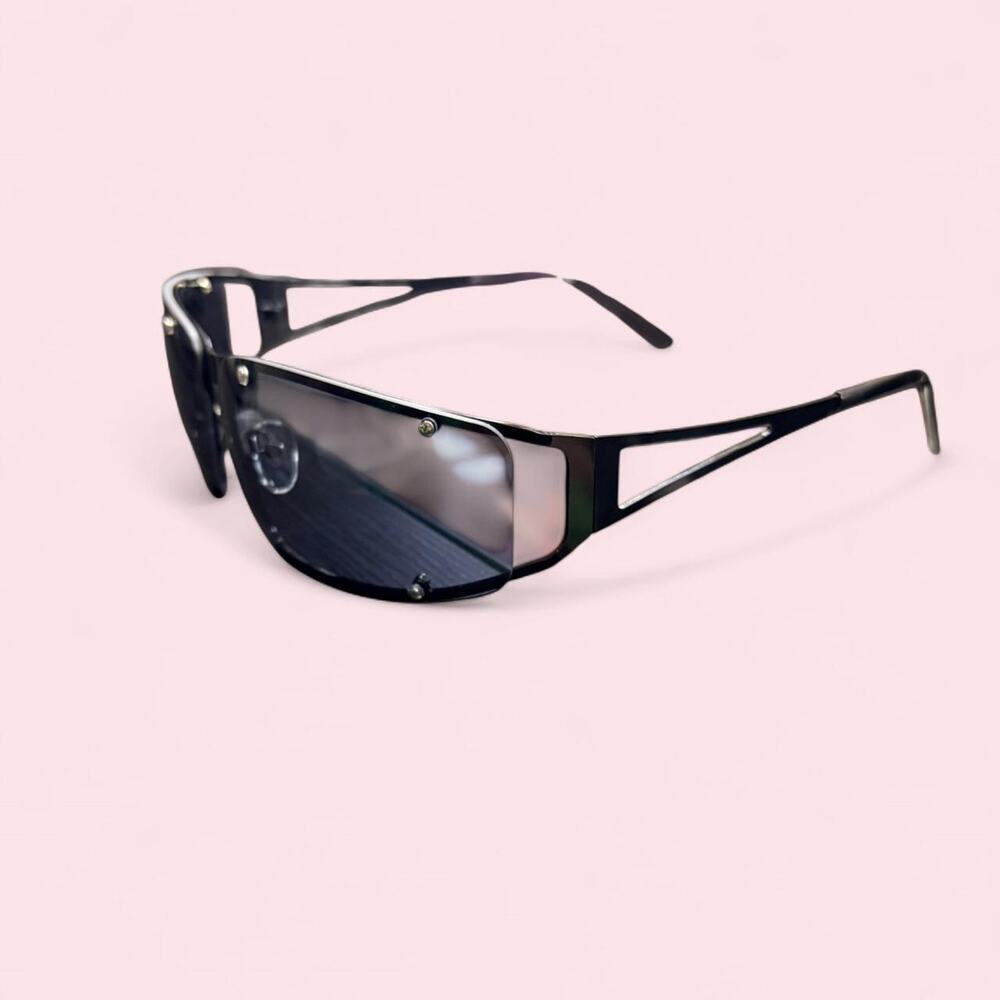Unisex black sunglasses sleek cyberpunk y2k goth rock star brat